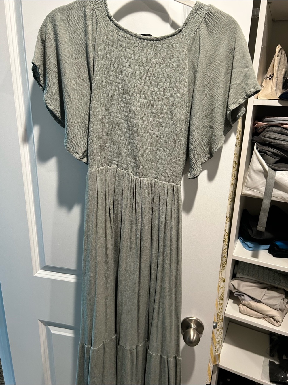 Baltic Born Sage Green Flutter Sleeve Midi Dress - Picture 3 of 4